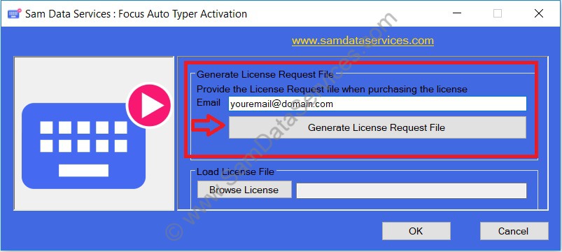 focus auto typer license request