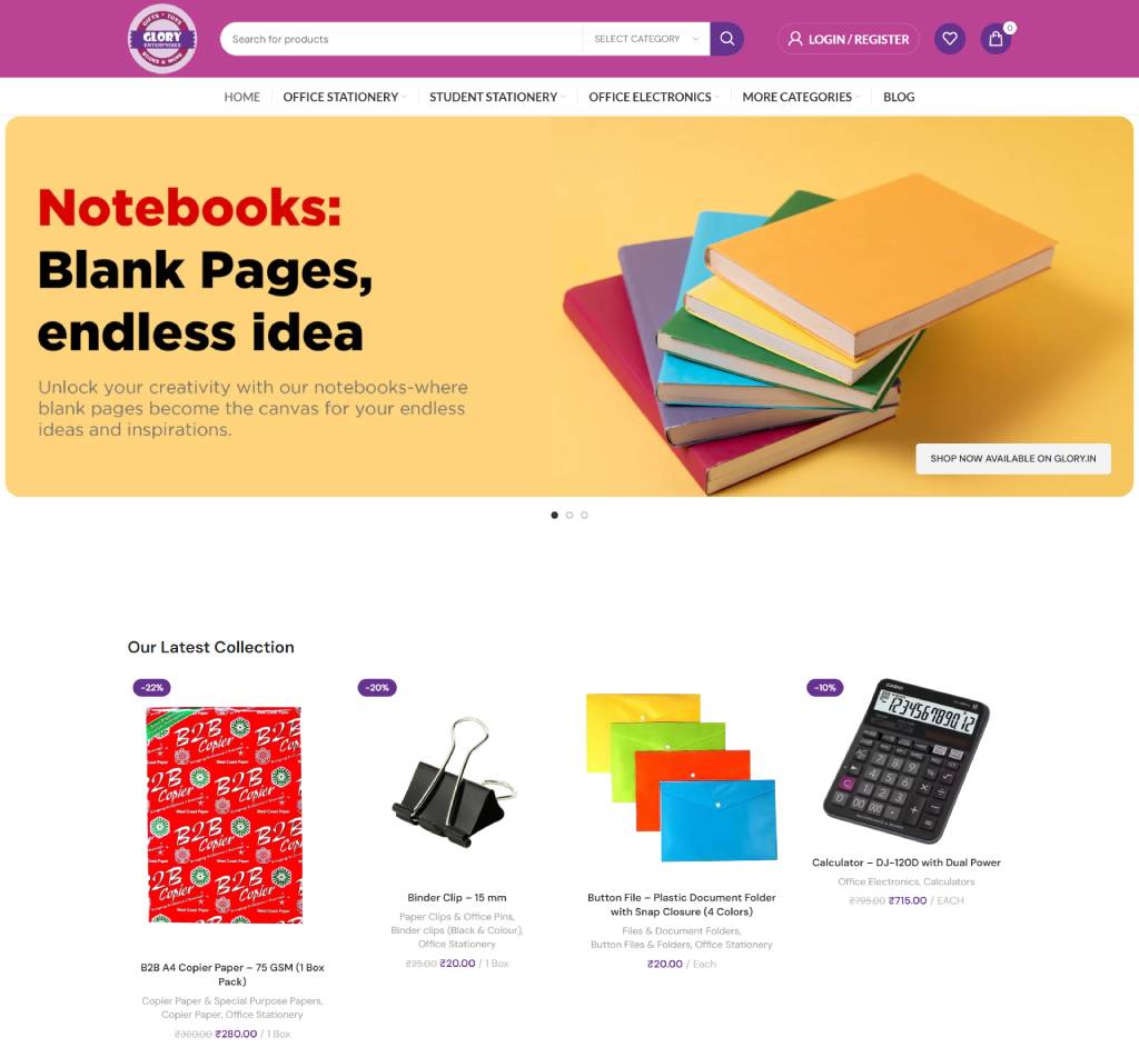 GloryShop ECommerce Website
