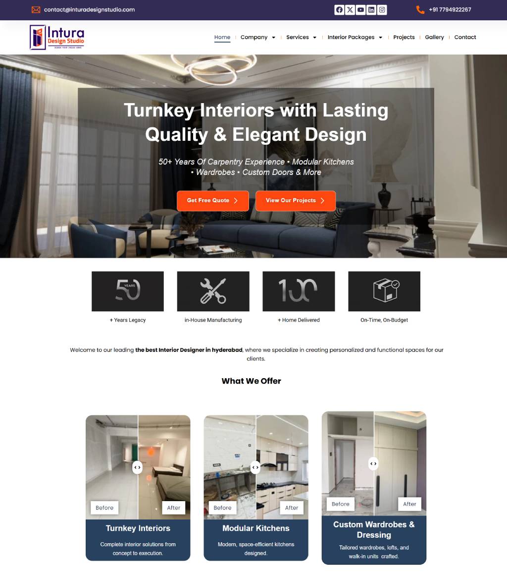 Intura Interior Design Website