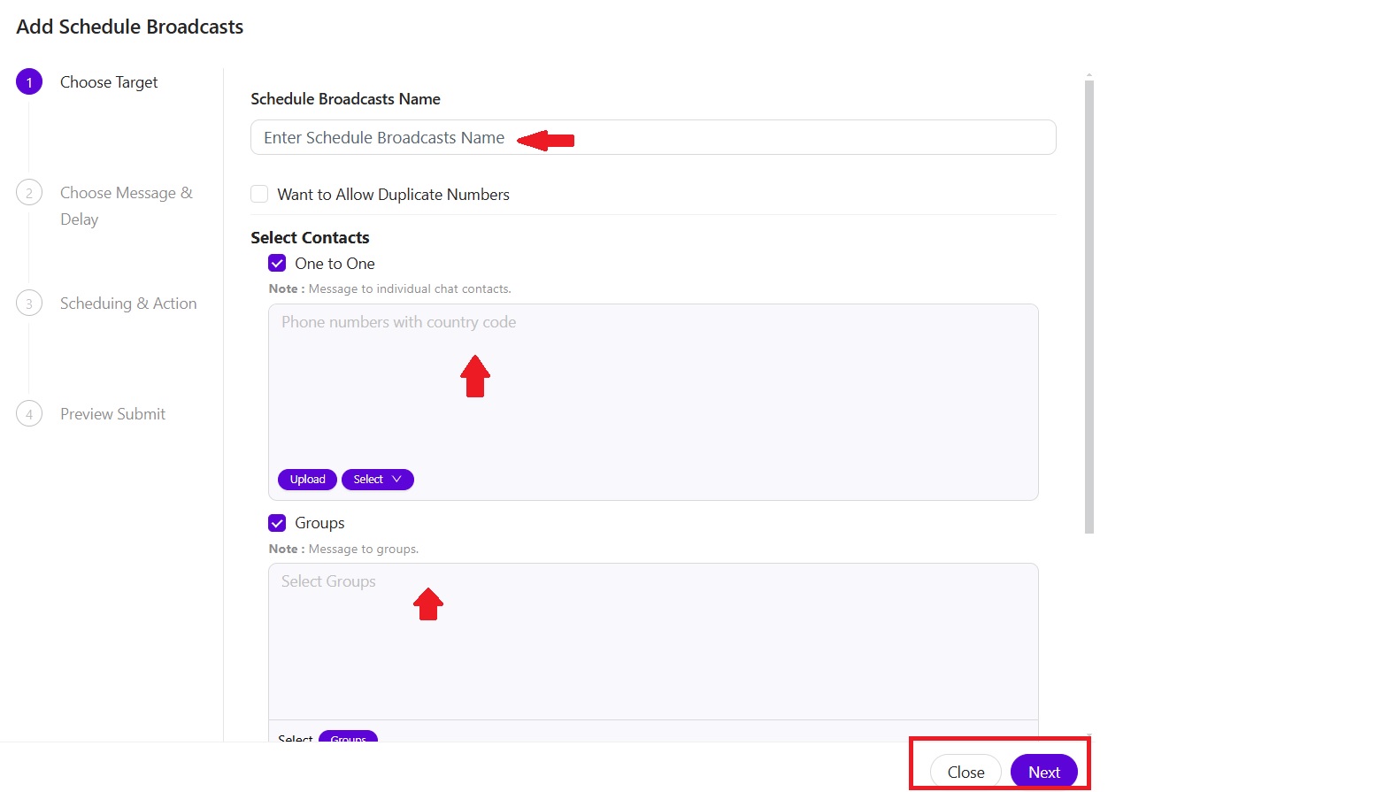 scheduled broadcast dashboard