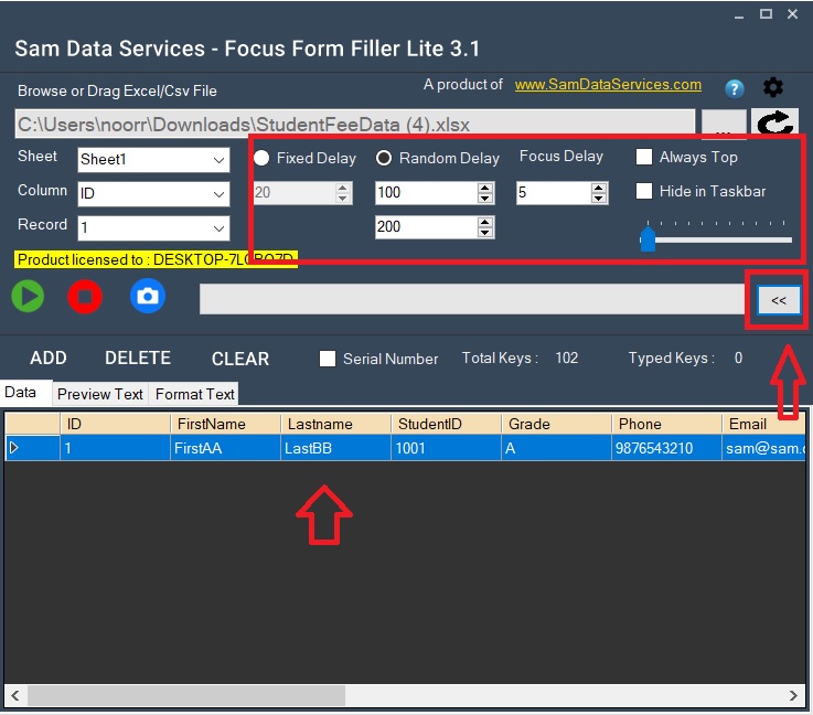 demonstration of all features