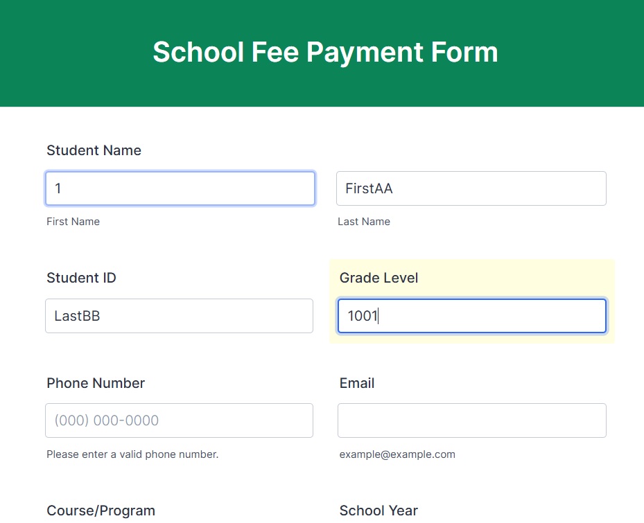 form filling automation demo