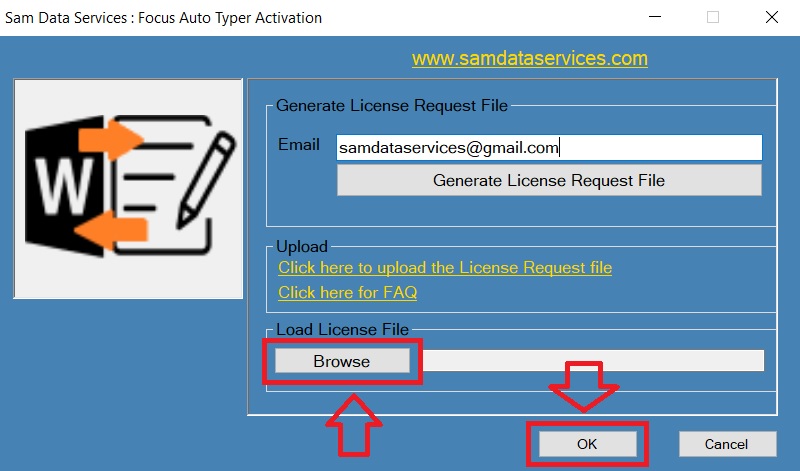 demonstration of activating the license