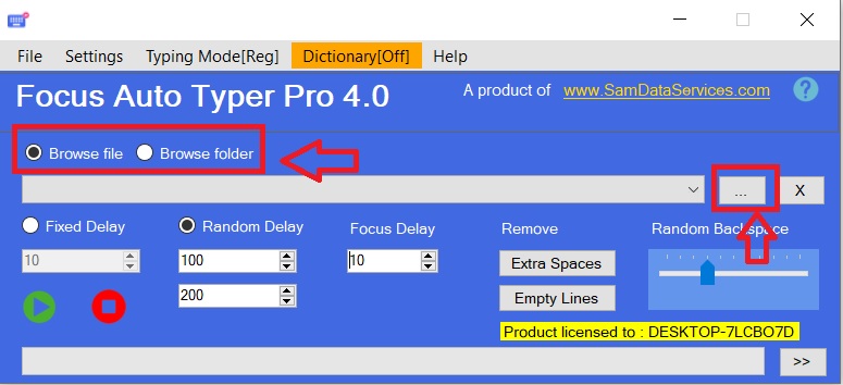 browse files or folder option demo