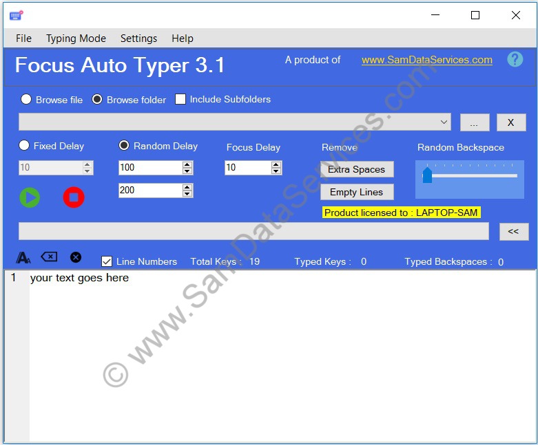 Focus Auto Typer Software